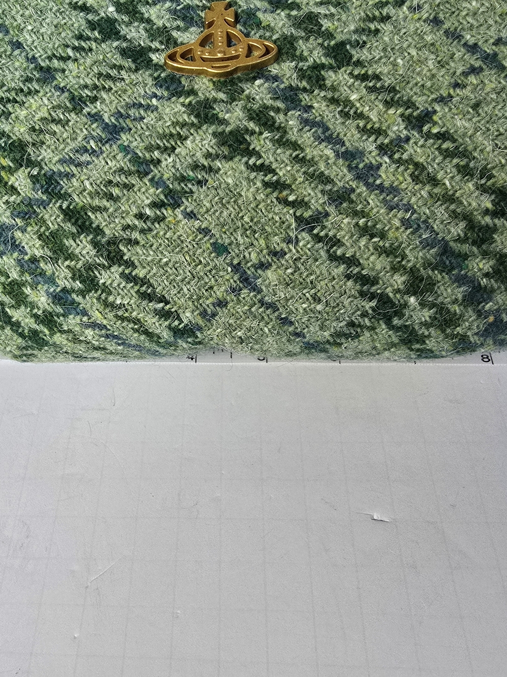 Vivienne Westwood Elena Green Plaid Granny Frame Kisslock Harris Tweed Wool Bag - Picture 12 of 14